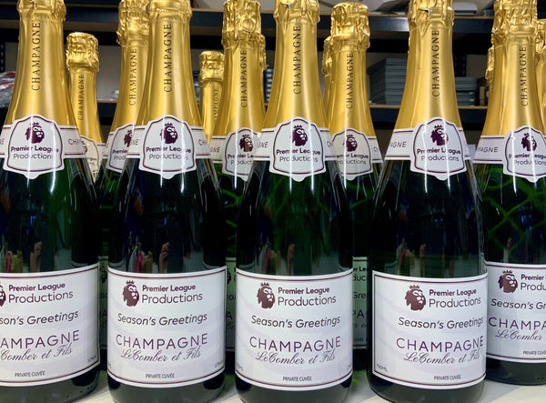 Premier League Personalised Champagne Bottles for Corporate Christmas Gifts by Park Lane Champagne