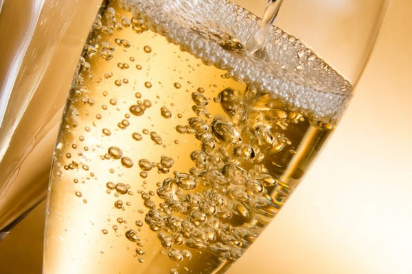 Champagne bubbles in a champagne flute