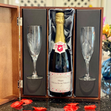 Personalised Champagne Gift with Two Flutes Gift Set
