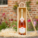 Personalised Rosé Champagne Gift with Wooden Box