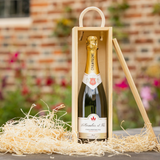 Personalised Champagne Gift with Wooden Box