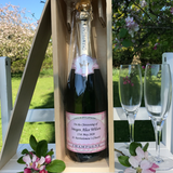 Personalised Champagne Gift with Wooden Box