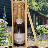 Personalised Champagne Gift with Wooden Box