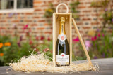 Personalised Champagne (750ml) with wooden gift box | Branded Champagne | Personalised champagne corporate gift with box