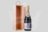 Personalised Champagne (750ml) with wooden gift box | Branded Champagne | Personalised champagne corporate gift with box