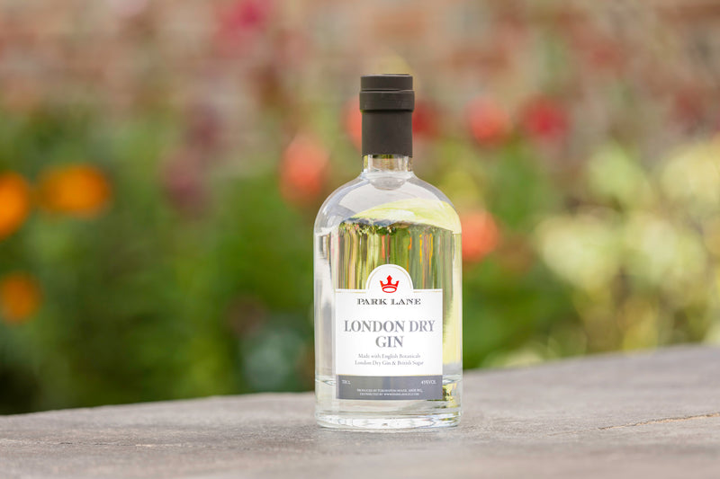 Bottle of London Dry Gin with personalised Corporate branding Park Lane